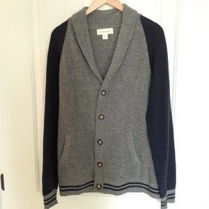Frederick Anderson Copenhagen Varsity Wool Blend Cardigan Gray Blue Size L